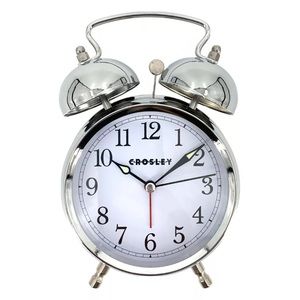 CROSLEY NEW Vintage Metal Alarm Clock Twin Bell